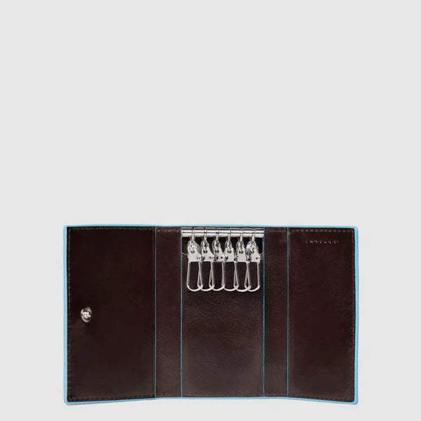 PIQUADRO BLUE SQUARE portachiavi con sei ganci