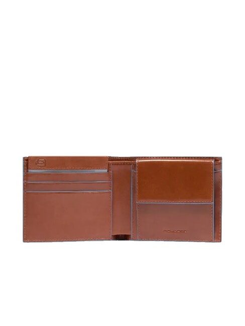 PIQUADRO BLUE SQUARE Portafoglio uomo con porta monete CUOIO