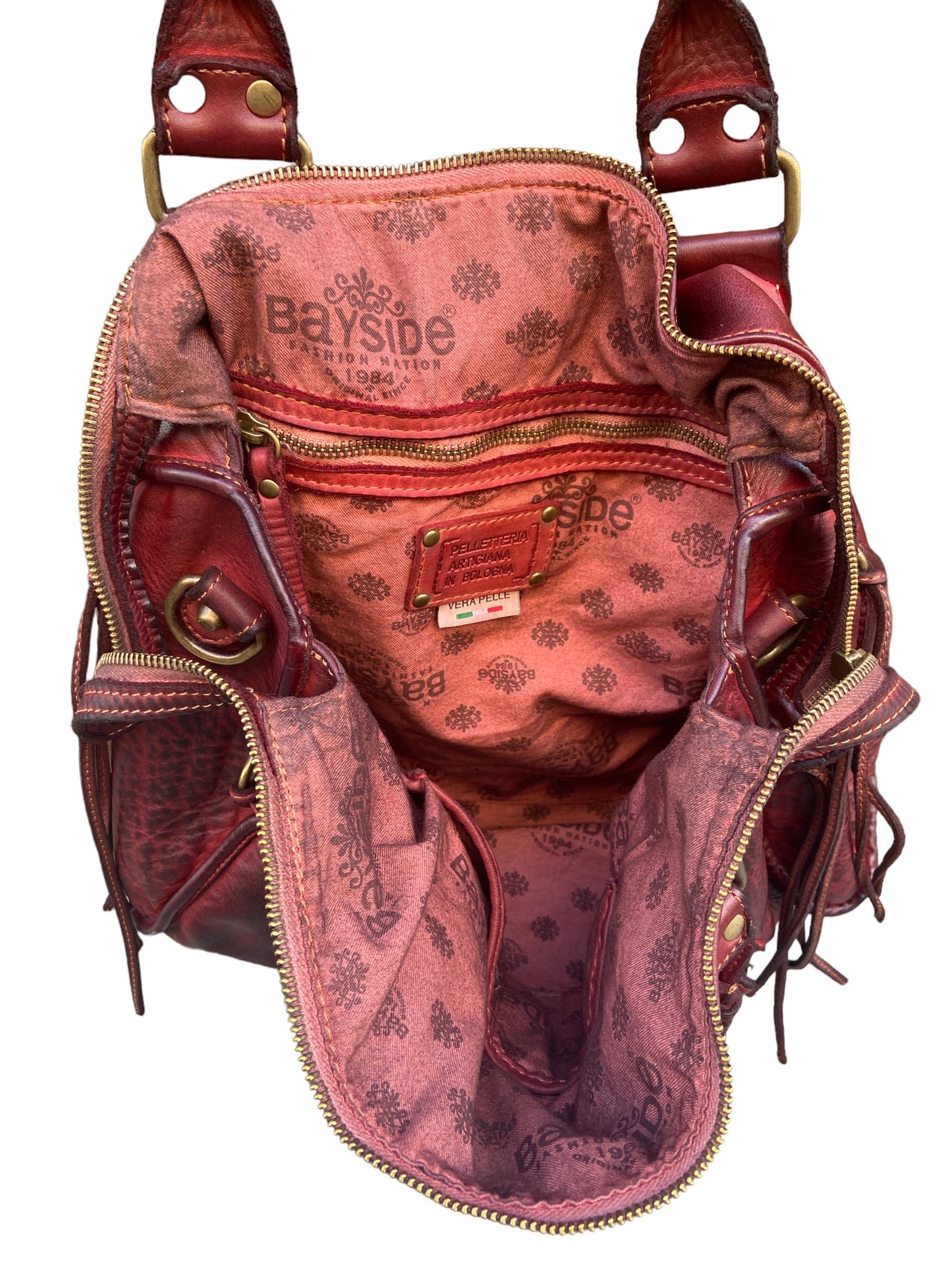 BAYSIDE Borsa a mano in cuoio vintage