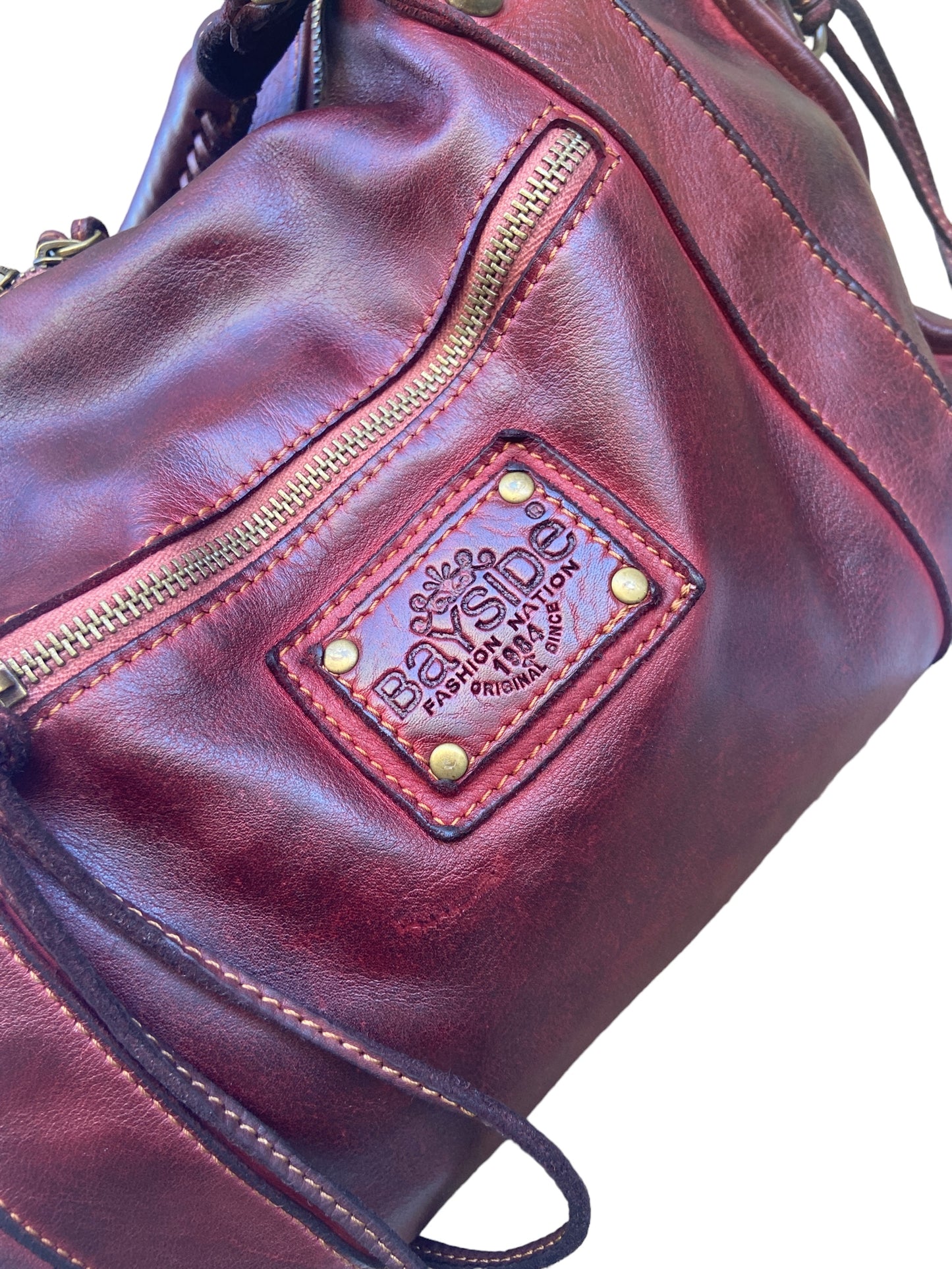 BAYSIDE Borsa a mano in cuoio vintage