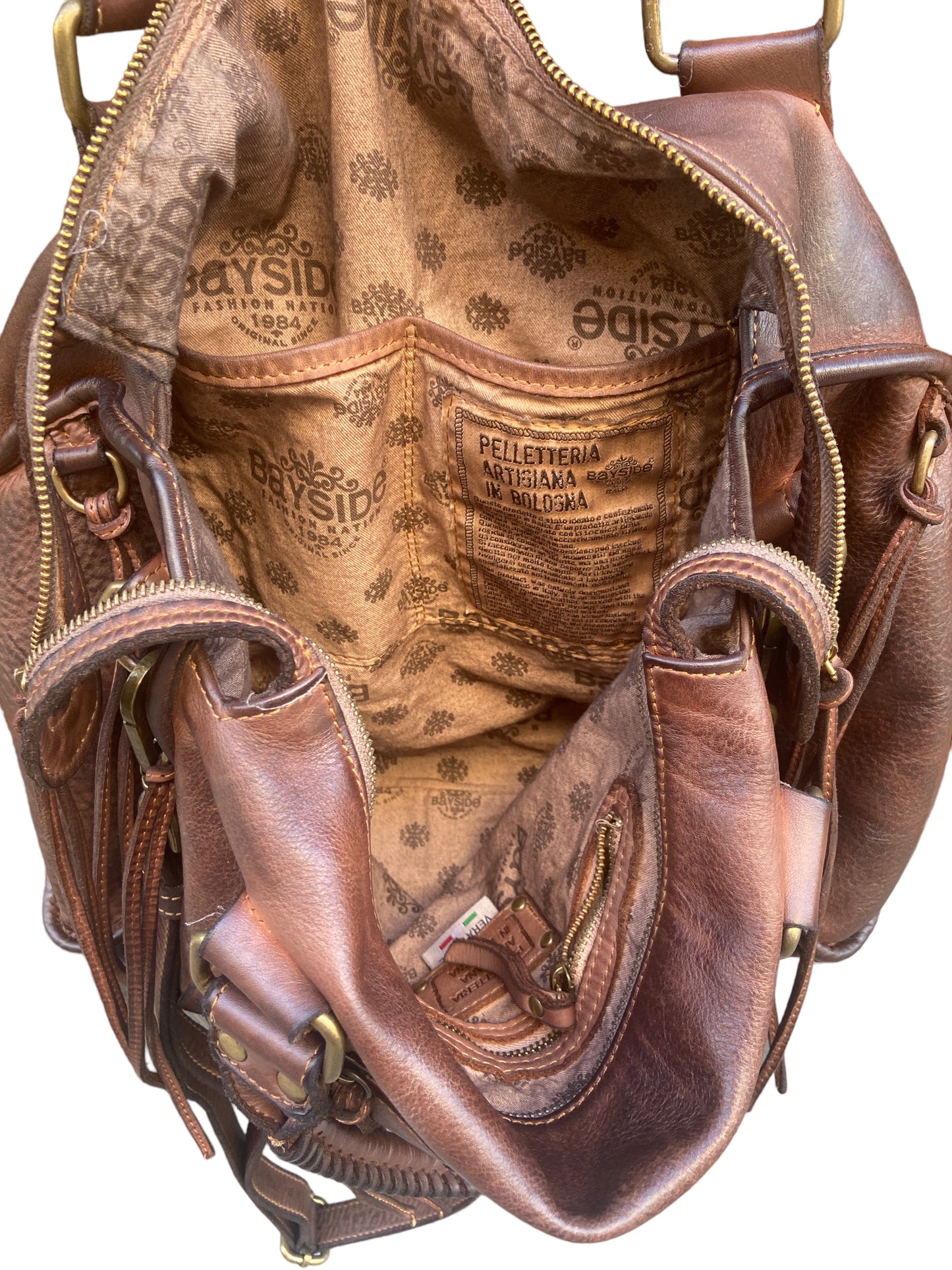 BAYSIDE Borsa a mano in cuoio vintage