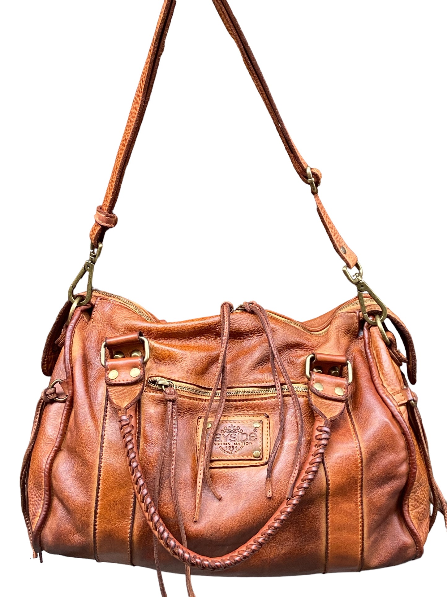 BAYSIDE Borsa a mano in cuoio vintage