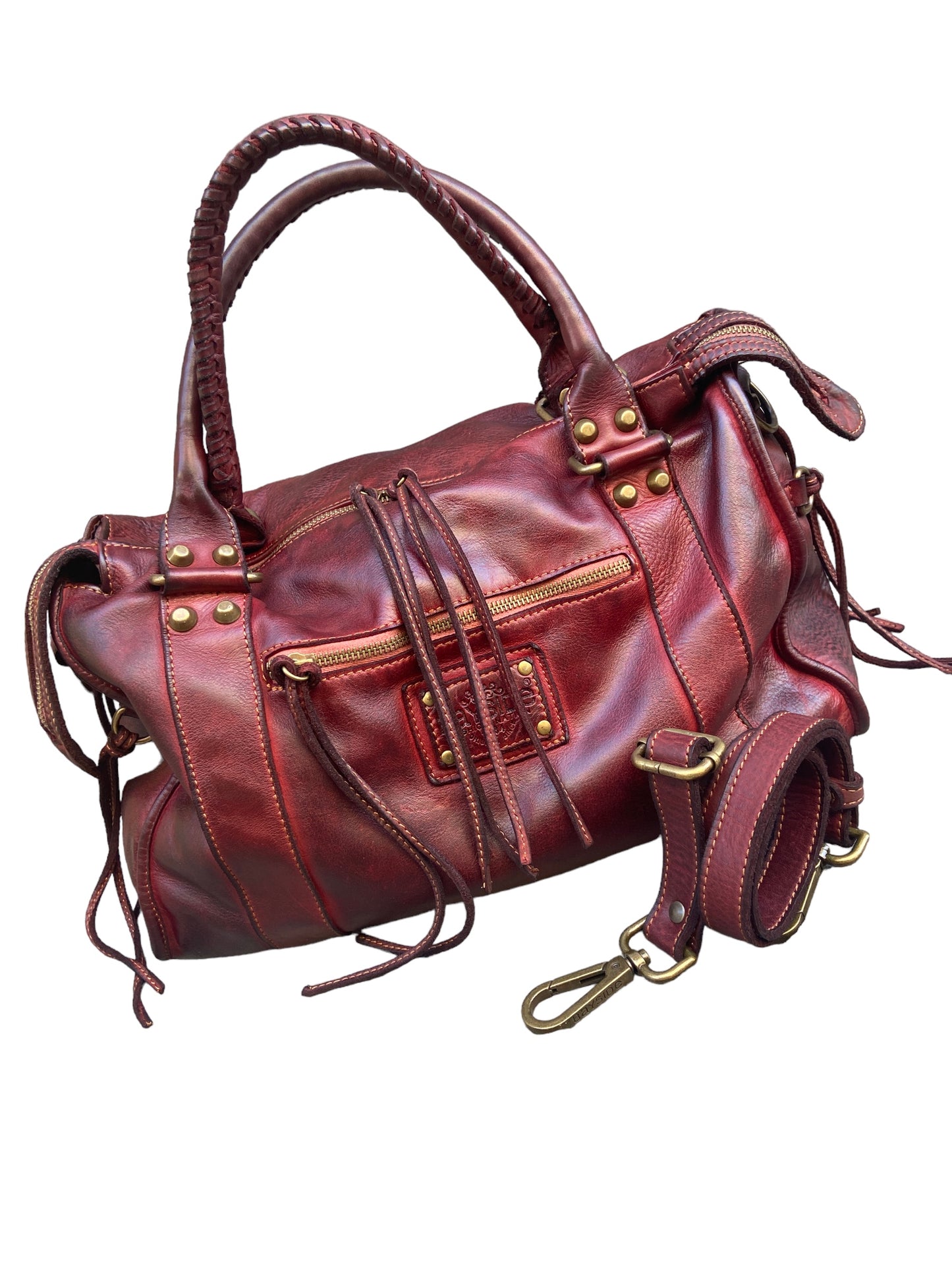 BAYSIDE Borsa a mano in cuoio vintage