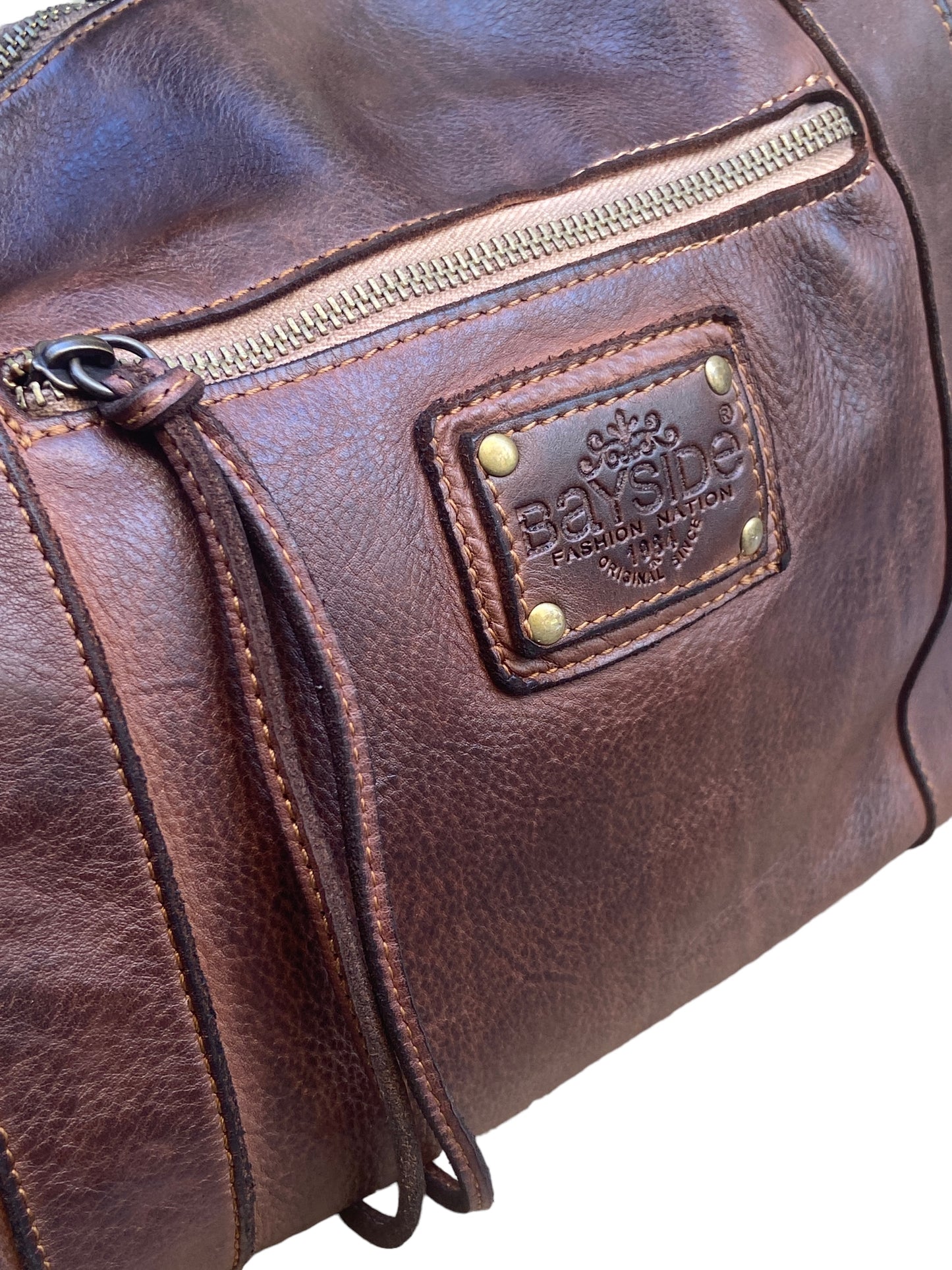 BAYSIDE Borsa a mano in cuoio vintage