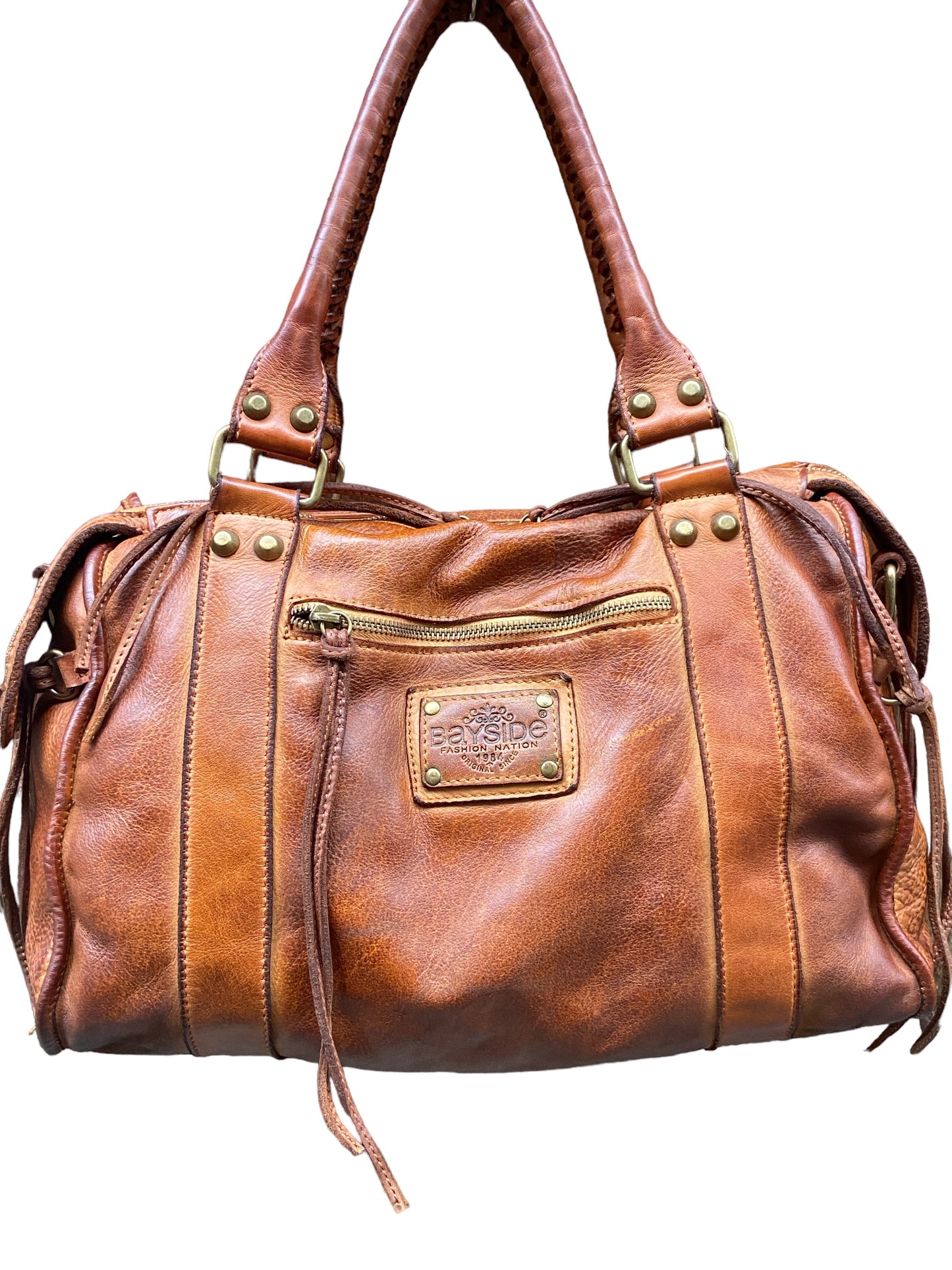 BAYSIDE Borsa a mano in cuoio vintage