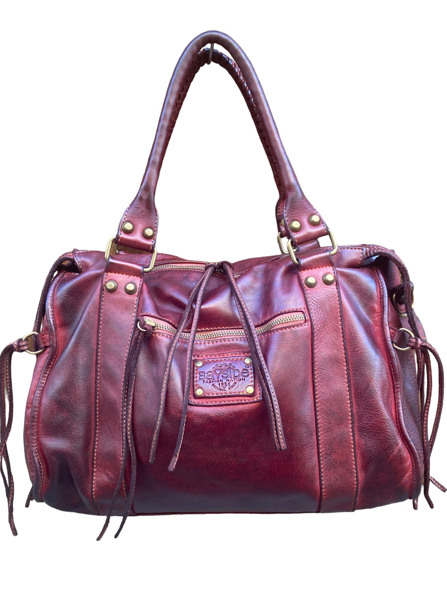BAYSIDE Borsa a mano in cuoio vintage