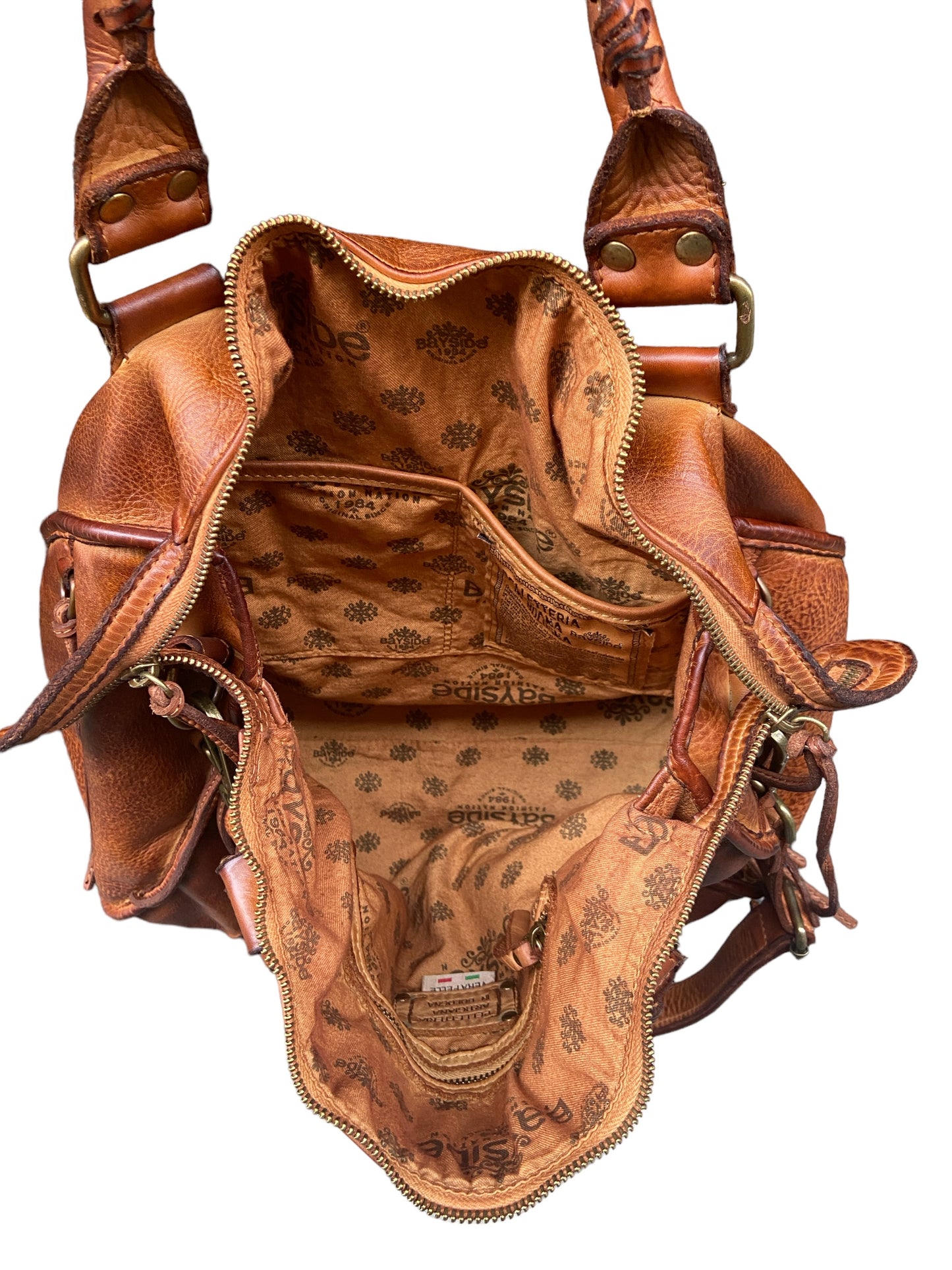 BAYSIDE Borsa a mano in cuoio vintage