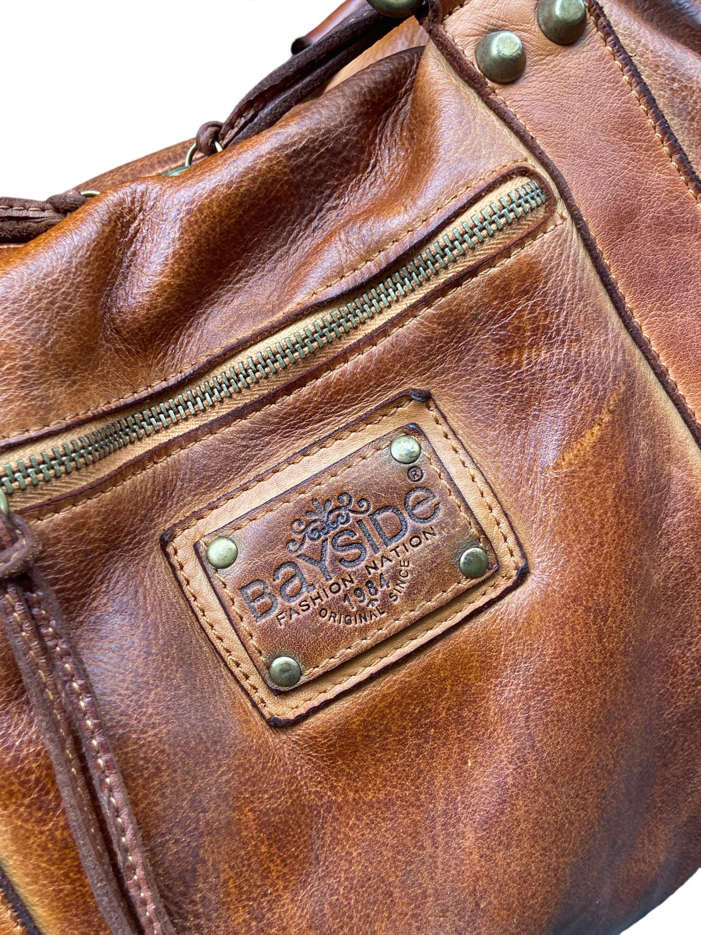 BAYSIDE Borsa a mano in cuoio vintage