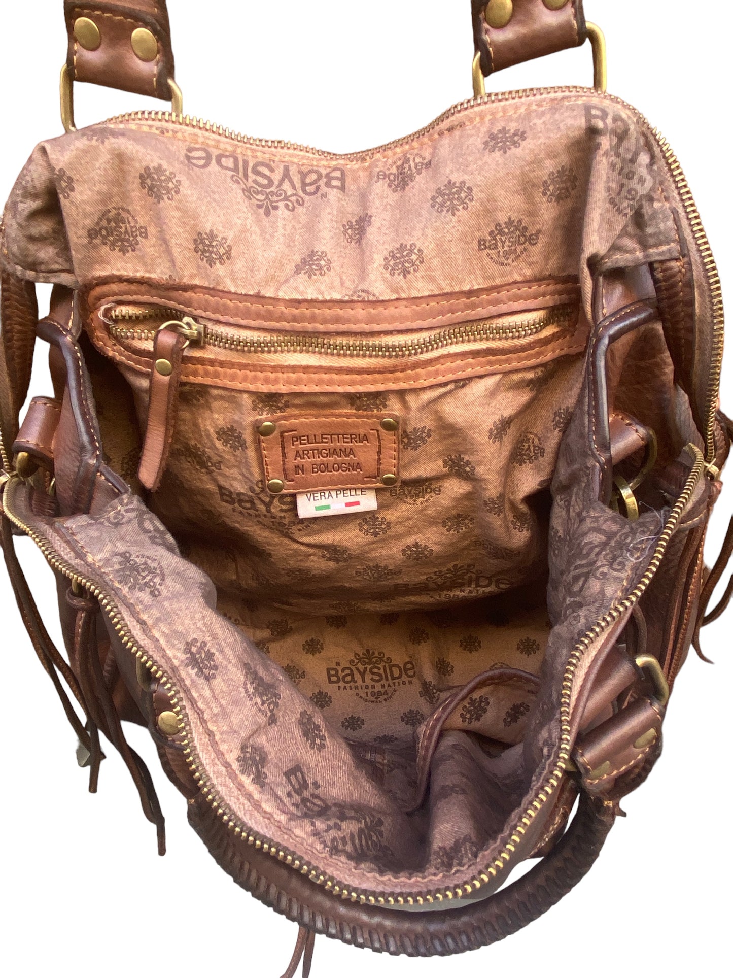 BAYSIDE Borsa a mano in cuoio vintage