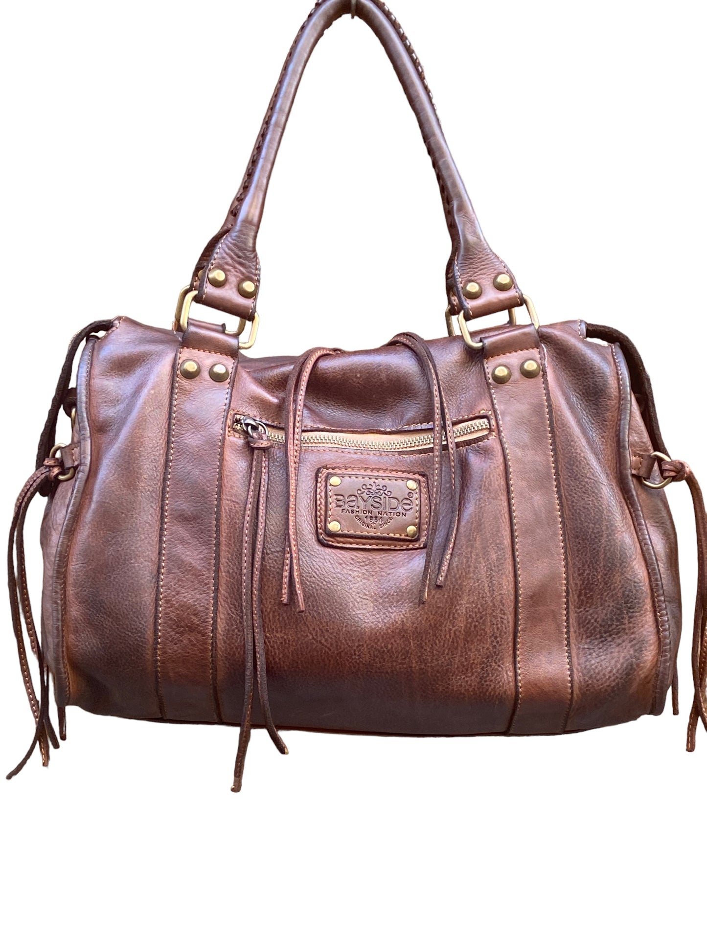 BAYSIDE Borsa a mano in cuoio vintage