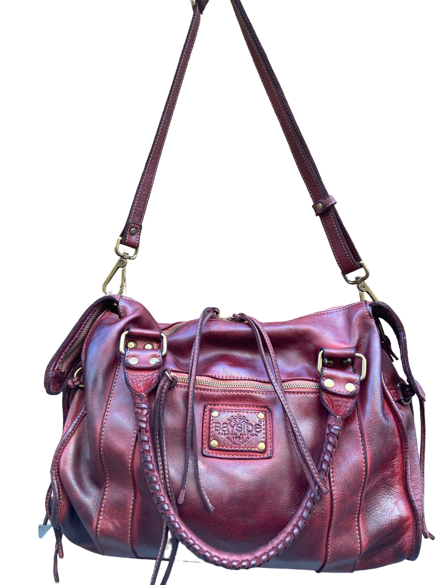 BAYSIDE Borsa a mano in cuoio vintage