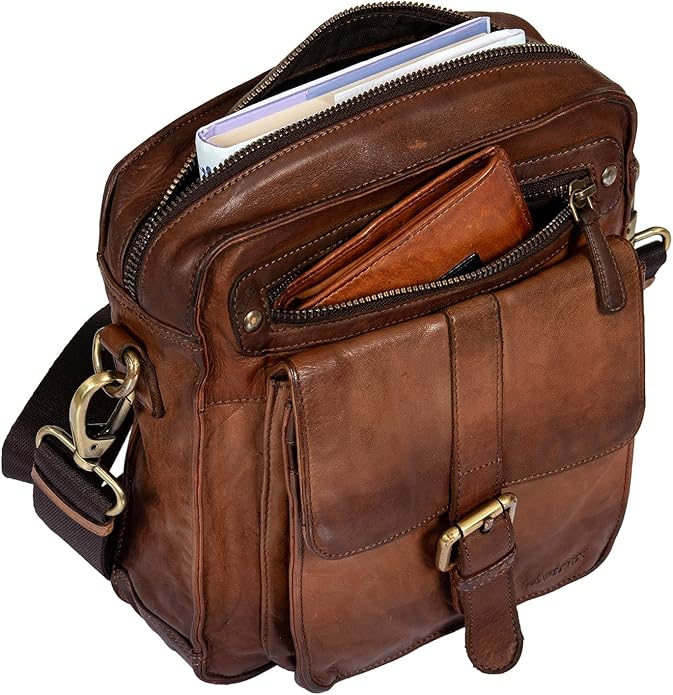 AVIREX Tracolla grande PELLE VINTAGE