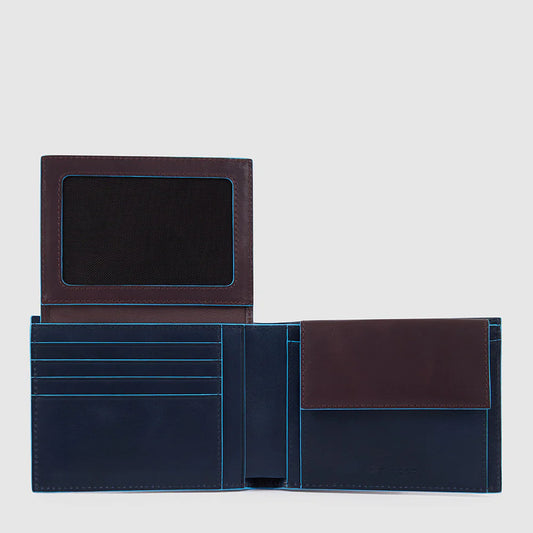 PIQUADRO BLUE SQUARE portafoglio con porta documenti e porta monete
