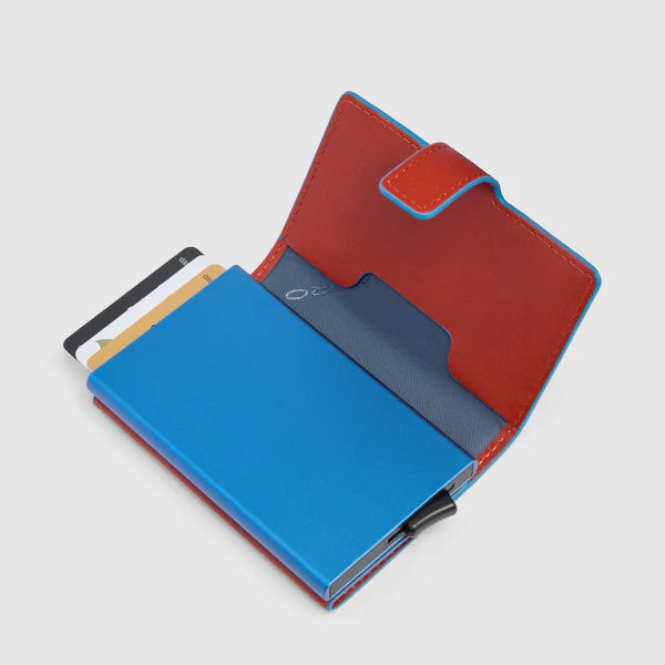 PIQUADRO BLUE SQUARE Porta carte di credito in metallo