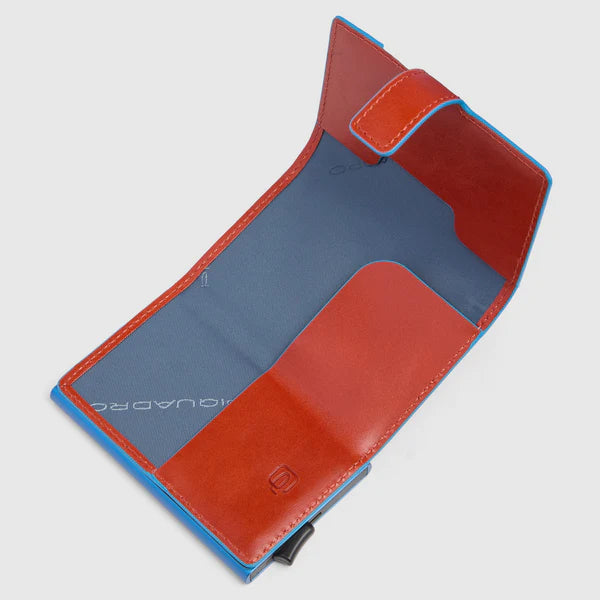 PIQUADRO BLUE SQUARE Porta carte di credito in metallo