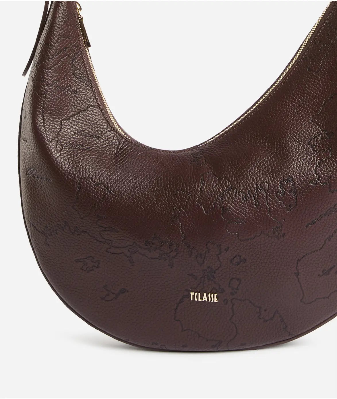 ALVIERO MARTINI 1^CLASSE Antique Geo Leather Mezzaluna