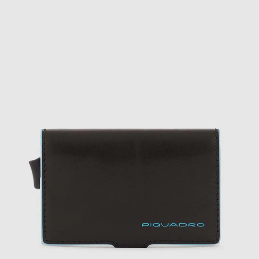 PIQUADRO BLUE SQUARE Porta carte di credito in metallo